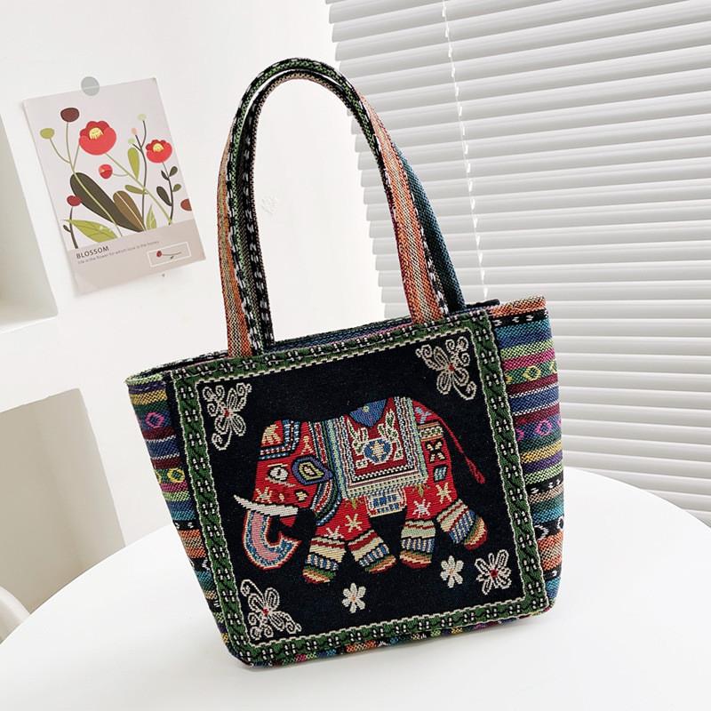 Elephant Cat Rabbit Canvas Crossbody Bag With Soft Structure For Urban Style