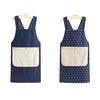 Yousheng Baking Apron Cross-Back Japanese Style Cotton Kitchen Apron with Two Pockets Adjustable Straps Cooking Gardening Apron