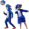 Sonic Cosplay Kostym Jumpsuit För Barn Halloween Rollspel