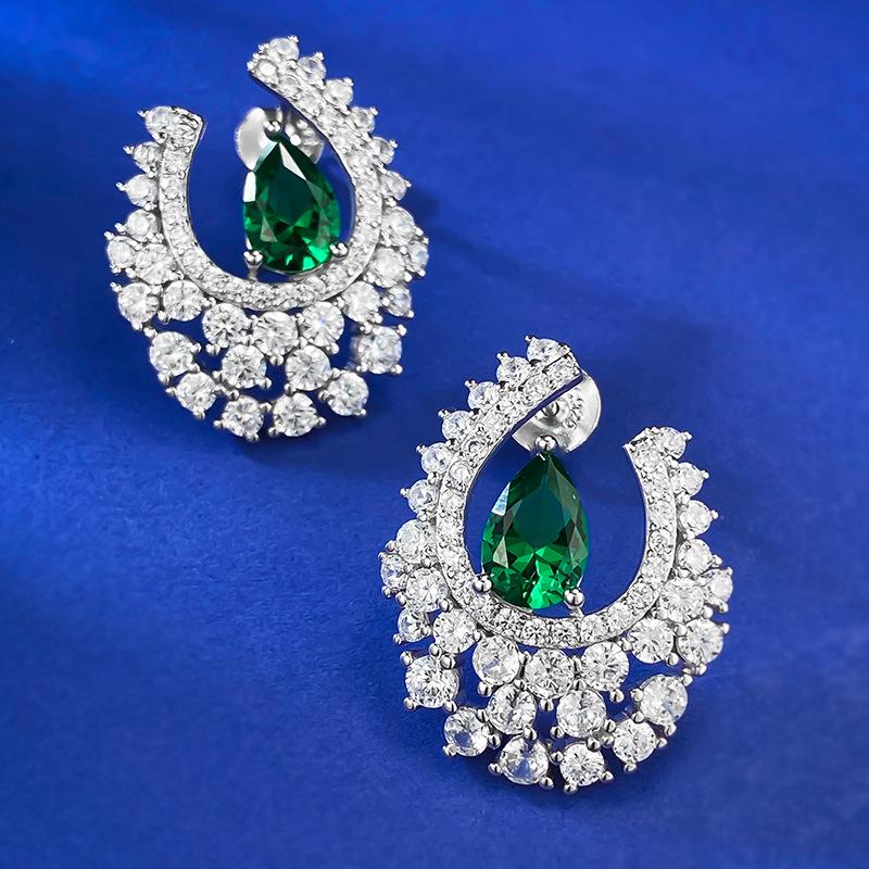 Hui Zhi Yi Zilveren IJs Linghua Kerstoorbellen voor Vrouwen - Luxe Stud & Hangend Ontwerp (s925)