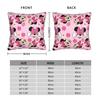 Pink Minnie Cartoon Square Pillow Case Mickey Cushion Covers Custom Zipper Decorative Throw Pillow Case Cover for Seat 18"x18"