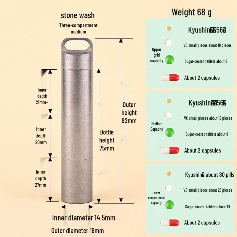 Waterproof Stainless Steel Mini Pill Box - Portable, Moisture-Proof Travel Medication Container