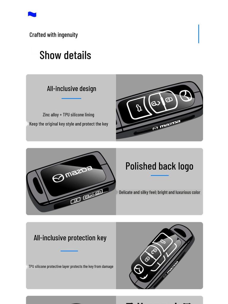 Mazda Key Cover for Axela, CX30, CX5, Atenza, CX50, Xingye, CX4, CX7