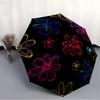 1 Stück Kreis-Regenschirm mit Blumenmuster, automatisch faltbar, 8-Speichen-Eisenrahmen, lässiges Outdoor-Accessoire für Geburtstags- und Festivalgeschenke yy251128199