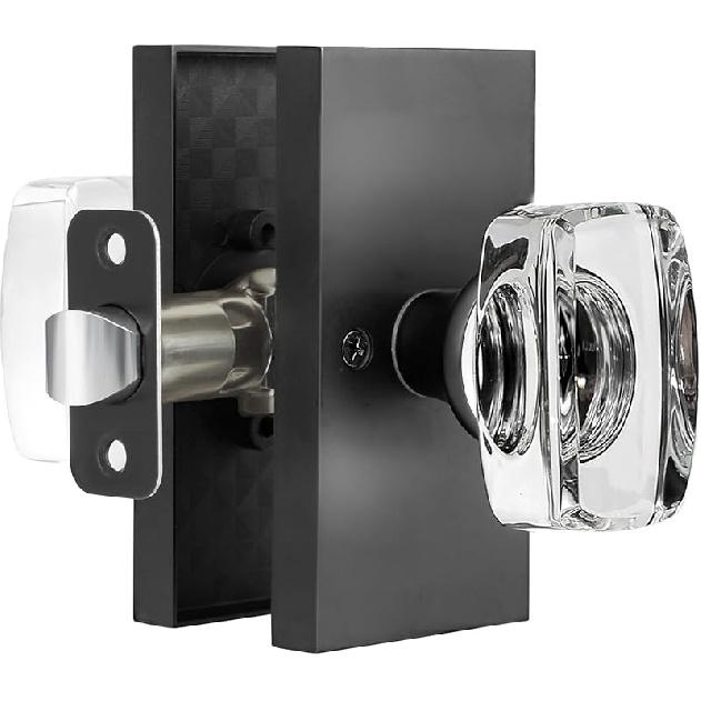 Стеклянные дверные ручки для межкомнатных дверей, Современные матово-черные дверные ручки, Прочные, для шкафа, прихожей 1