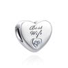 Copper Metal Heart, Father, Mother, Wife, Sisters, Brother Bead Components Ideal Designed For Authentic Original Bracelet High Quality Fine Jewelry
