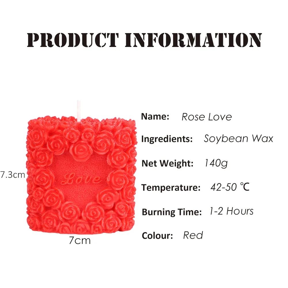3D  Love Rose Flower Low Temperature Sex Candles SM Low Heat Massage Candles Passionate Wax for Adult Erotic Penis Toys
