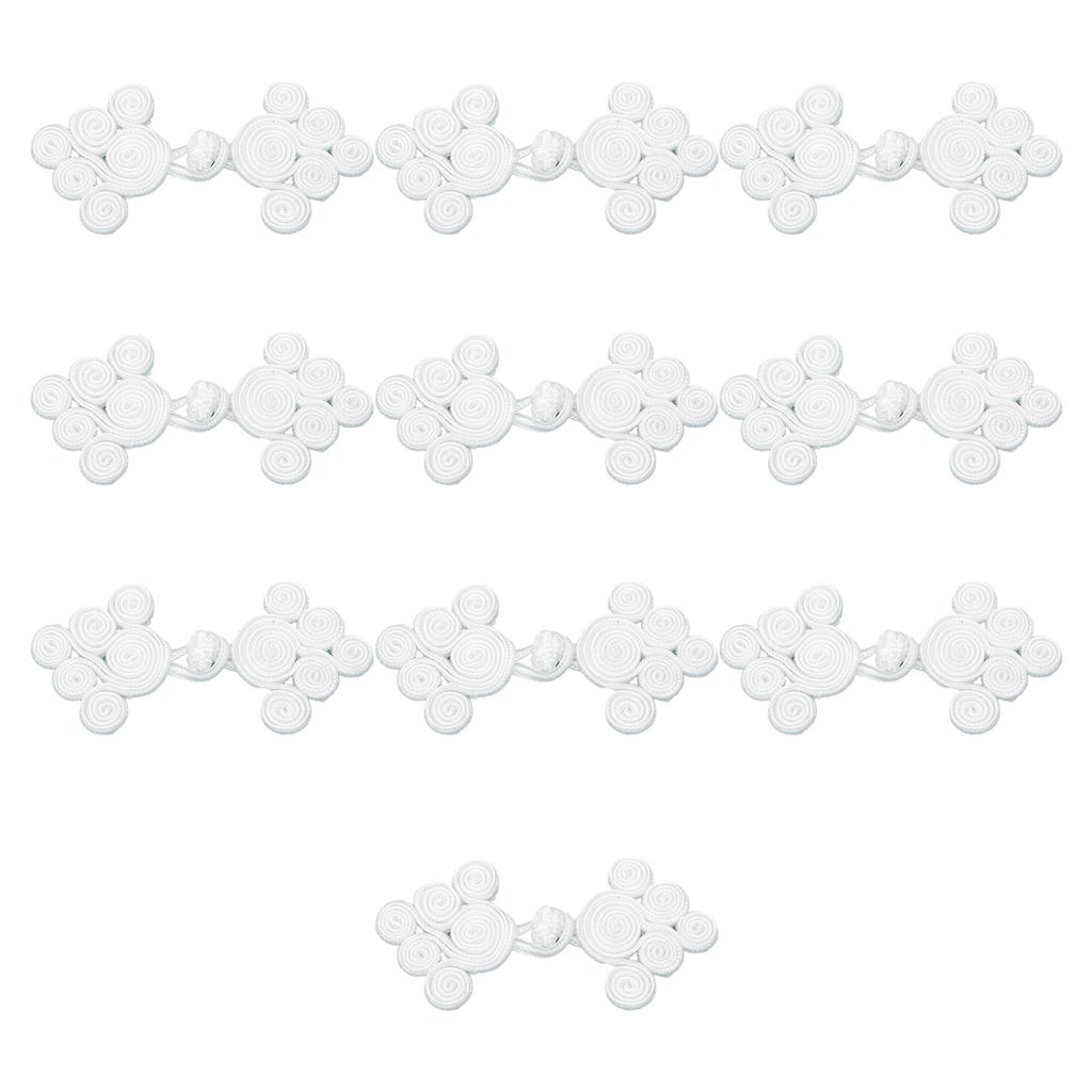 Chinese Traditional Button Sewing Crafted Buttons Sew On for Handcraft Cheongsam Embellishment White