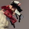 Retro Style Headbands Retro Velvet Bow Womens Black Red Hair Accessories