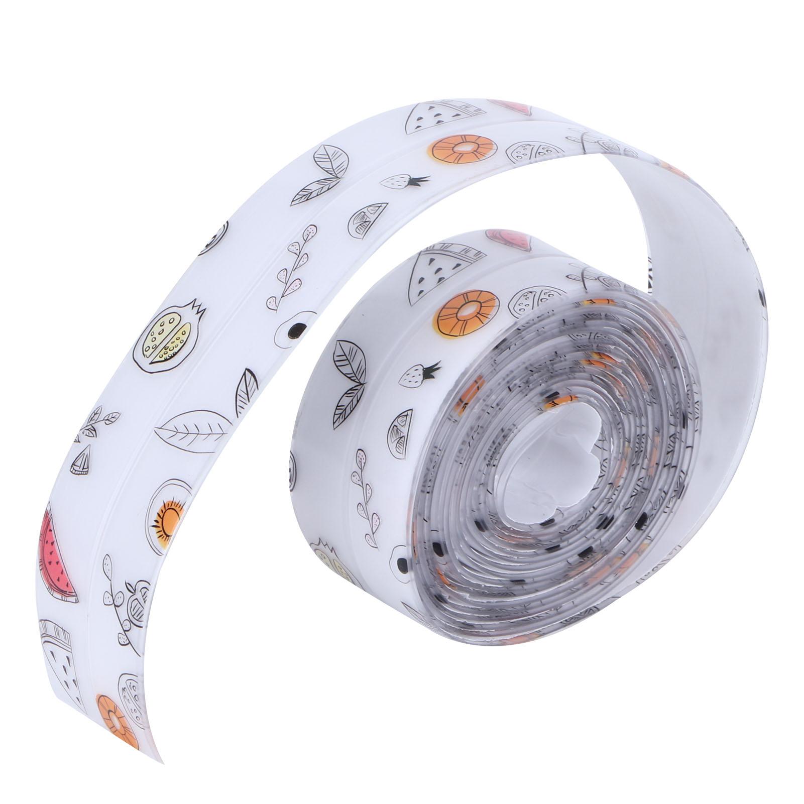 Wall Sealing Tape Waterproof Self Adhesive Sticker Caulk Strip for Bathroom Kitchen 3.2m(Fruit Pattern )