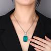 Jewelry Copper Bottom Gold-Plated Fashion Simulation Emerald Square Pendant Necklace 20 * 28