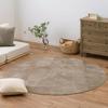 Hagiwara Rug Hot Carpet Cover Beige Diameter Approximately 185cm Touch Machine Washable Hot Heating Compatible Treatment Plain Color "Meringue Rug"