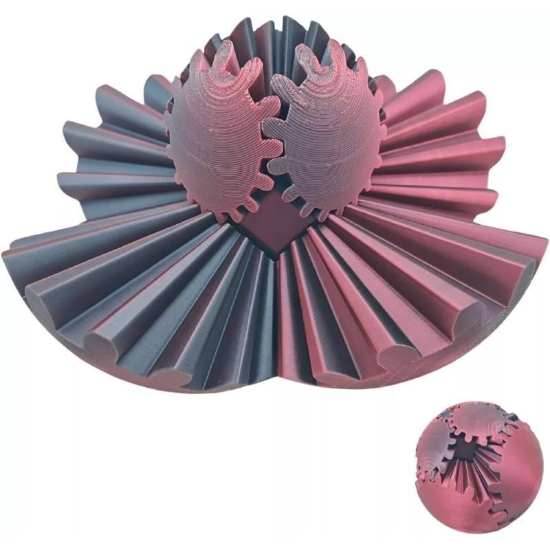 Modern Art 3d Printed Gear Ball Spin Ball Plastic Decoration With Intricate Design