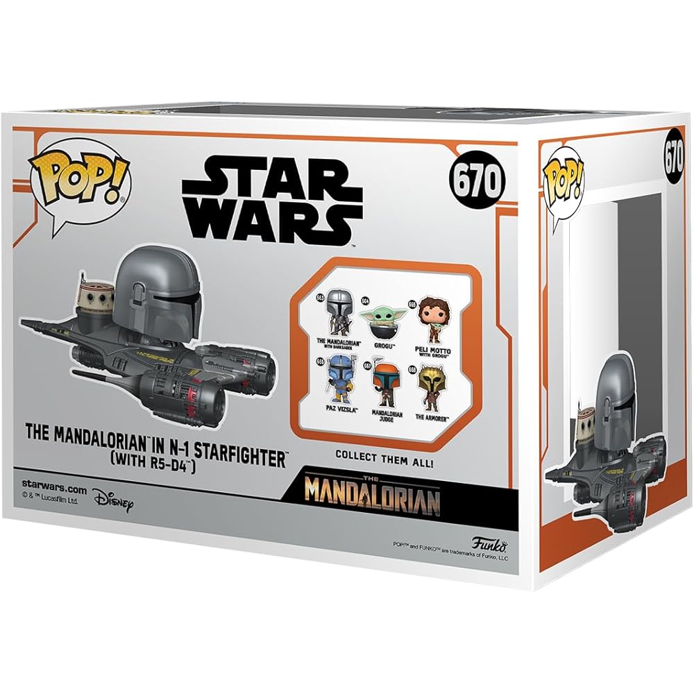 Funko Star Wars Mandalorian N-1 Starfighter with R5-D4 Figure Super Deluxe Collectible Toy