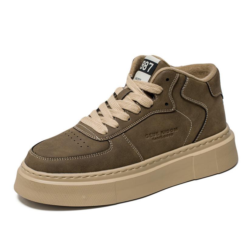 

Мужские высокие кеды на шнуровке однотонные маленькие черные туфли корейская версия студенческой кожаной модной обуви модная верхняя одежда молодежные повседневные кеды для скейтборда 44