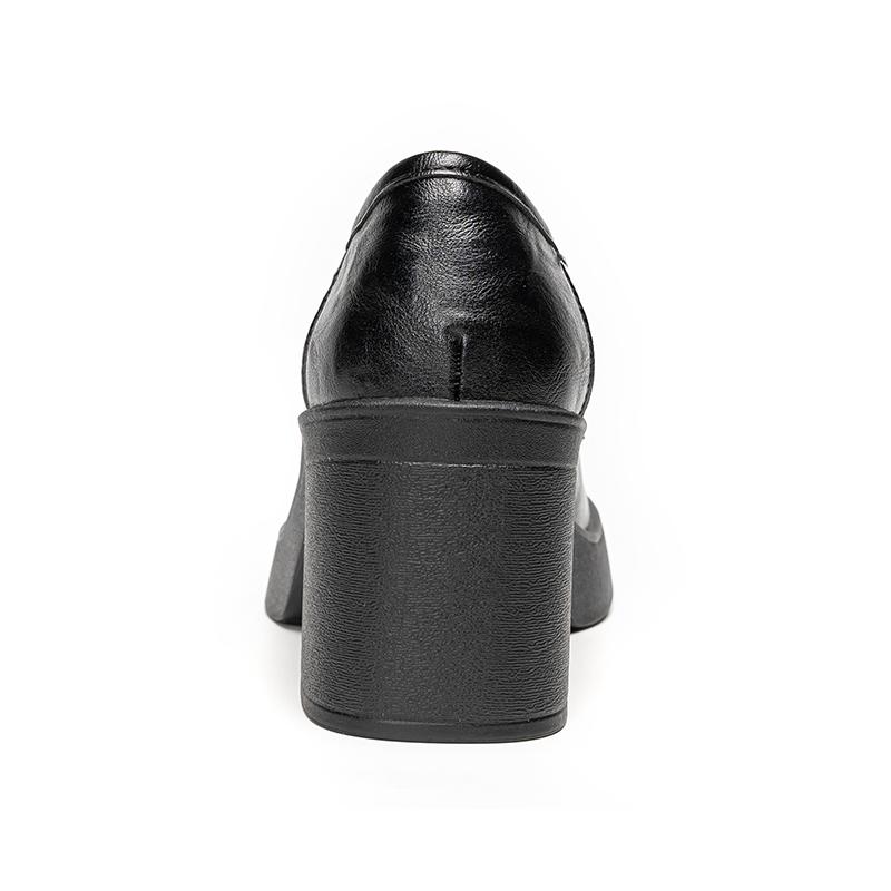 Warrior Retro İngiliz Tarzı Yüksek Topuklu Kalın Taban Nefes Alabilen Mokasen Çocuk Ayakkabısı Siyah WXP(WZ)-3112