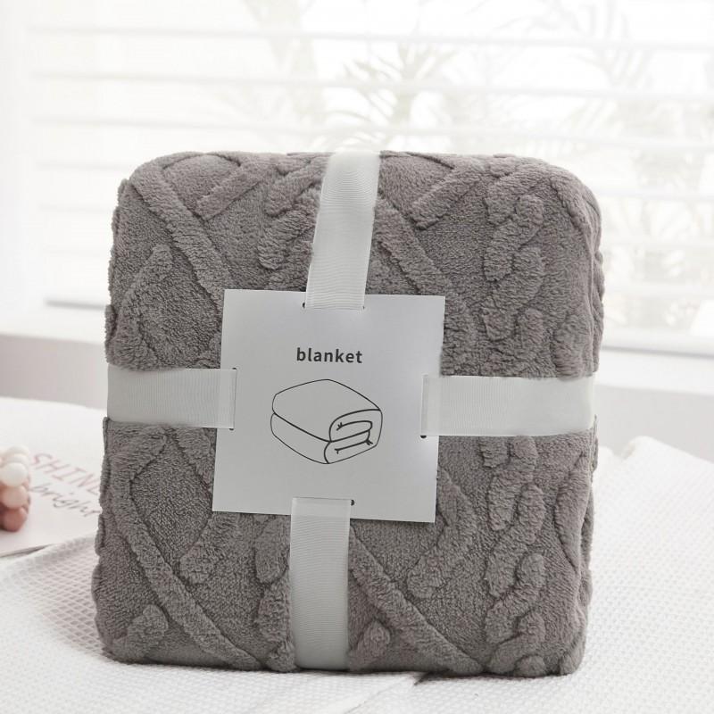 TaoFuu Fleece Blanket Jacquard Nap Office Sofa Dorm Bed