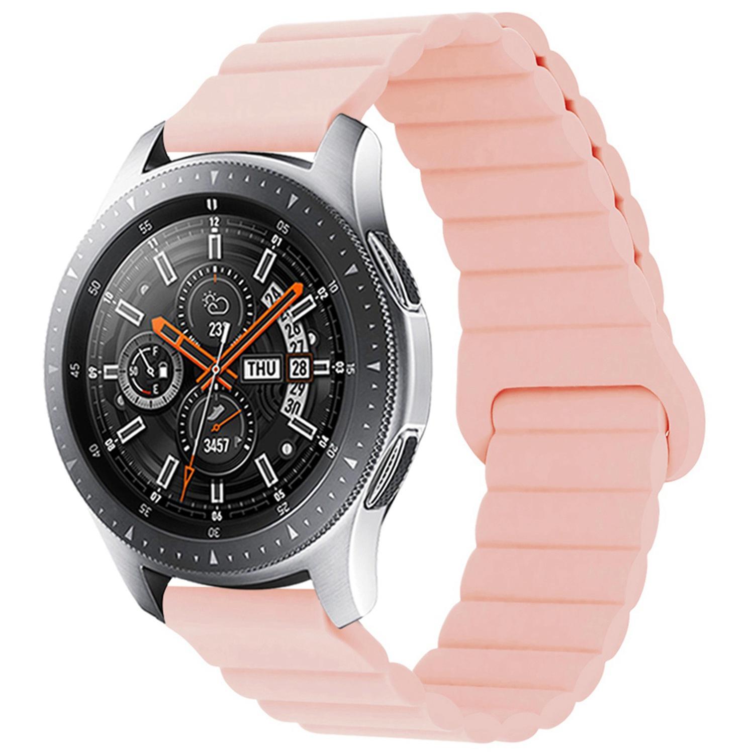 

For Haylou LS02/RS4/RS4 Plus/Huawei Watch GT 3 Pro 43mm,Silicone Watchband 20mm Universal Magnetic Watch Strap Pink