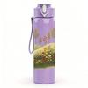 1PC Small Trees On Green Meadow Hill Print 750ml Color Plastic Sports Water Bottle Leakproof Flip Straw Lid Suitable for Sports Office Home Use