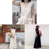 Summer Long Embroidered Knit Dress With Vneck For Plus Size Women