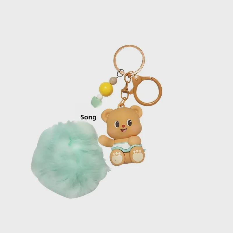 Chaveiro Fofo de Urso Trompete - Pingente de Presente Criativo para Casais