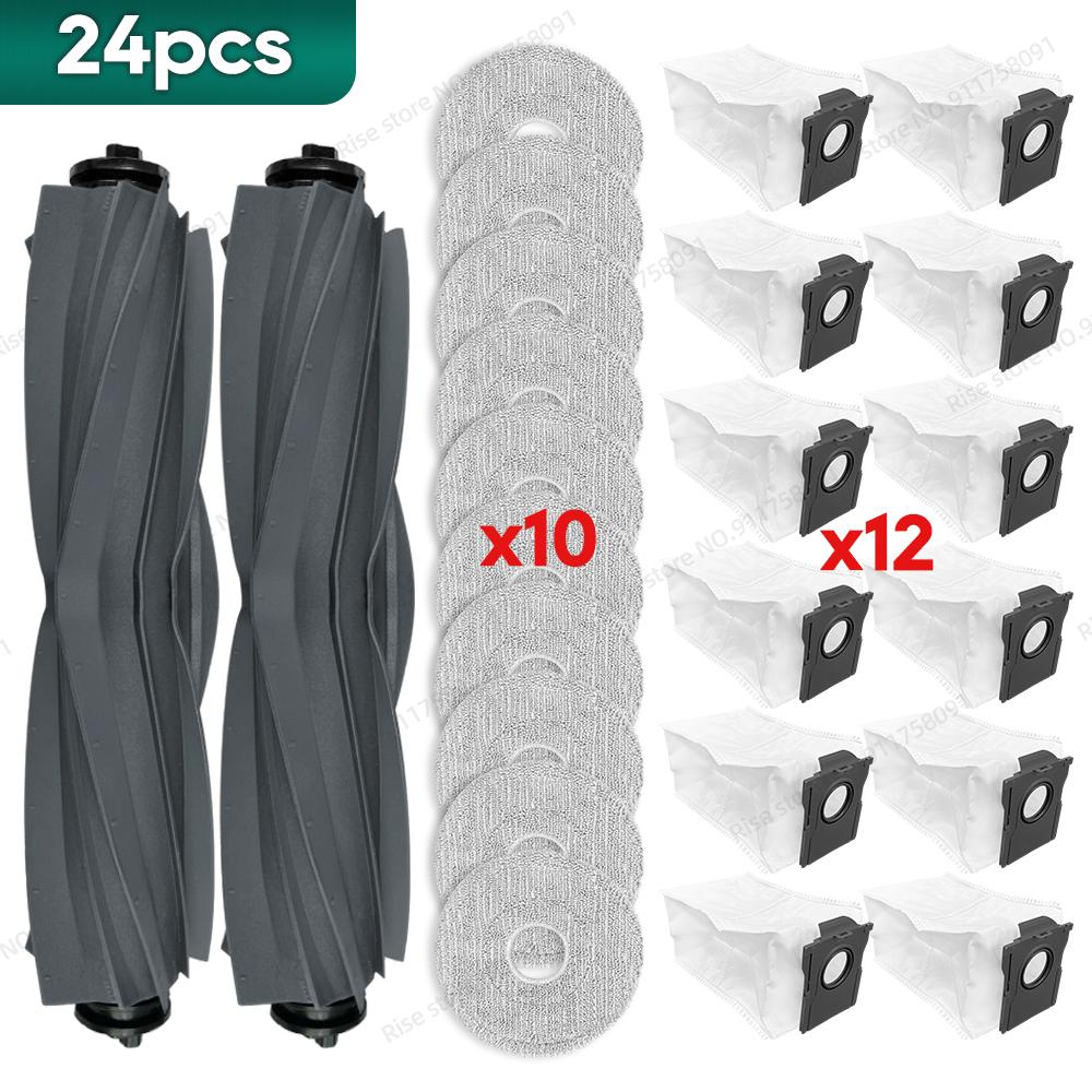 Compatible for Mova E40 Ultra Accessories Main Brush Filter Dust Bag Mop Cloth Replacement Parts Kit