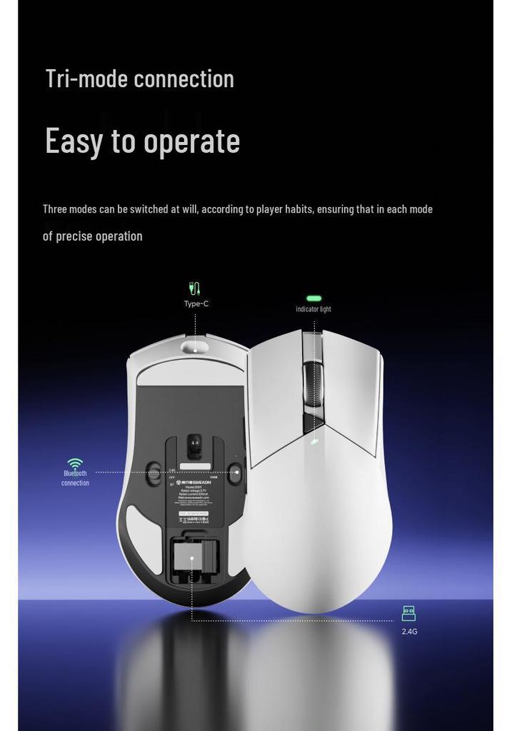 Qian Xing Zhe GS01/GS02 Wireless Bluetooth E-sports Gaming Mouse, Lightweight, Wired, Three-Mode.