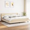 3126354 vidaXL Divan Bed with Mattress Cream 200x200 Cm Fabric