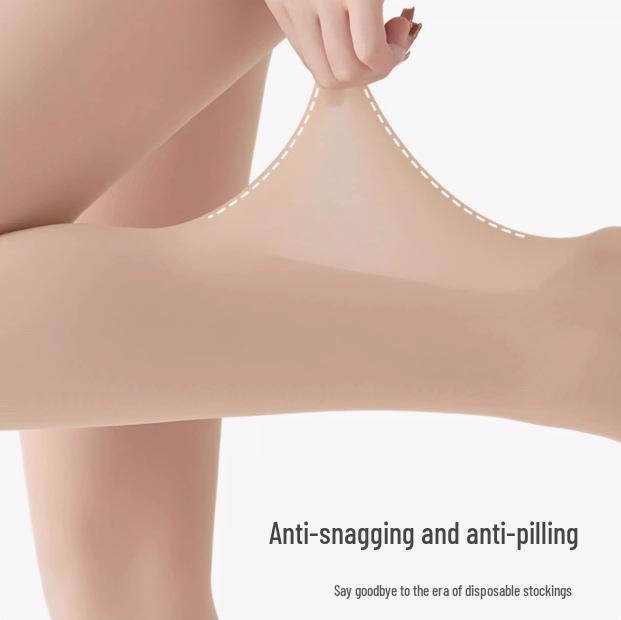 Glossy Crotchless Black Stockings: Seamless, Anti-Snag, Apple-Shaped Fit.