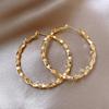 Fan Flower Bamboo Tassel Earrings Trend Ear Hook National Style Temperament High-end Earrings