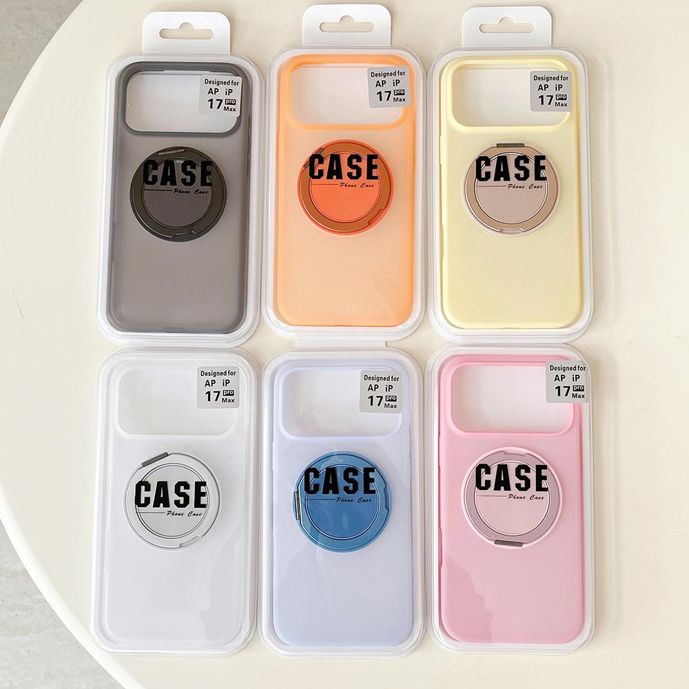 Macaron Color Jelly 360 Bracket Stand For Magsafe Phone Case for iPhone 17 16 15 14 13 Pro Max Air Shockproof Silicone Cover