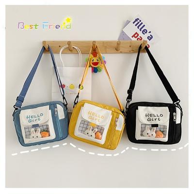 Canvas Bag Female Messenger Bag Small Fresh Primary and Secondary School Student Schoolbag Backpack Cute Large Capacity Portable Shoulder Bag