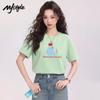 MJ STYLE Women's Pure Cotton Round Neck Short Sleeve T-shirt