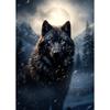 Schwarzer Wolf Gemälde Leinwanddrucke Wilde Tiere Wandkunst Bilder für Wohnzimmer Schlafzimmer Bar Moderne Heimdekoration Geschenk