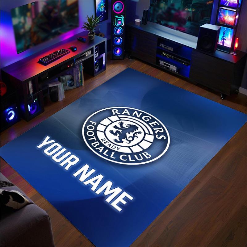 Crystal Velvet Rug Rangers FC Print Custom Name Text Floor Mat Home Decor