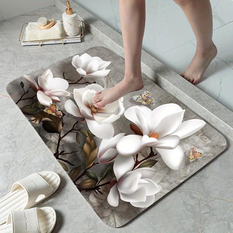 SD Flower Super Absorbent Bathroom Shower Mats Diatom Mud Kitchen Carpet Non Slip Entrance Rugs for Home Living Room Decoration