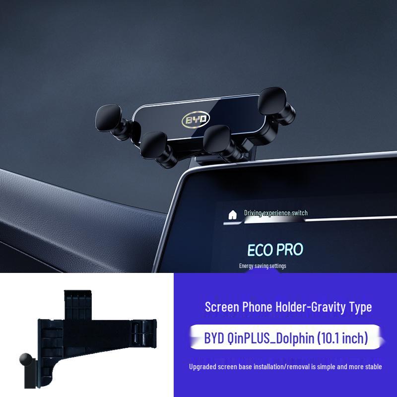 Kompatybilny z BYD Qin PLUS, Han, Tang, Yuan: Grawitacyjny uchwyt samochodowy na telefon do nawigacji i oglądania ekranu.