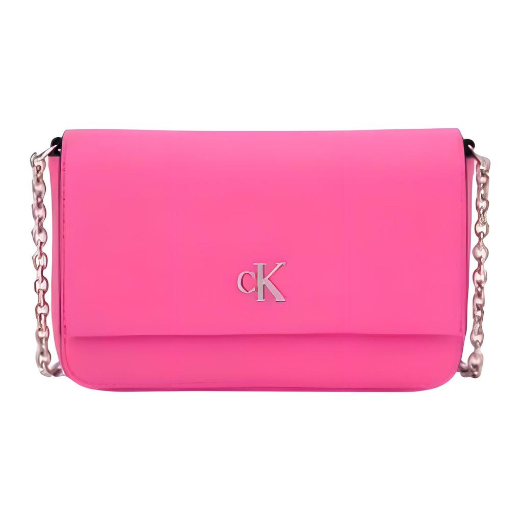 Calvin Klein Letter Logo Chain Strap Elegant Flap Synthetic Material Small Square Crossbody Shoulder Bag Medium Women Bags Barbie-Pink DP1673-670