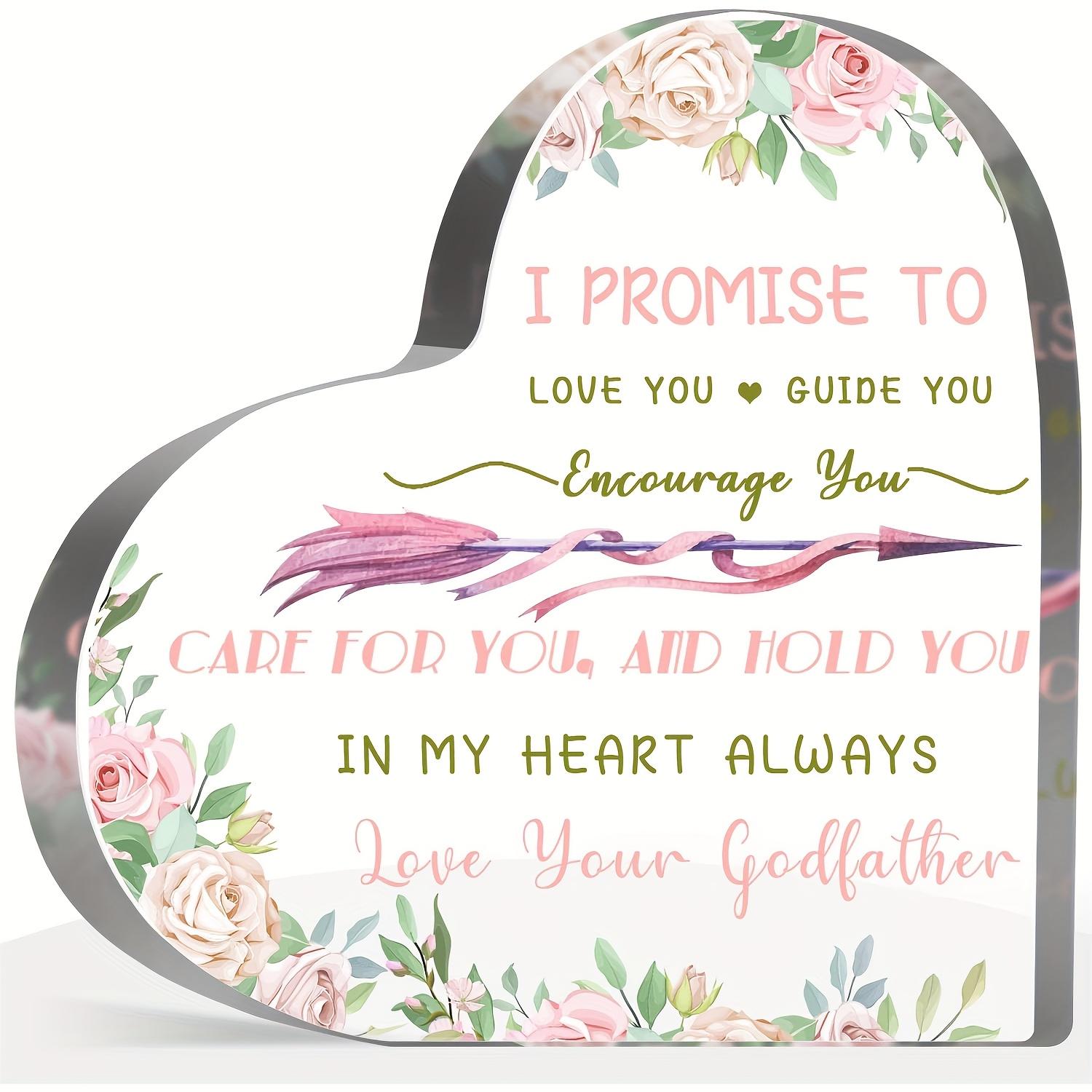 

Heart-Shaped Christian Baptism Keepsake - Pink & Green Pastel Christening Gift with Verse (1 John 4:18) - First Communion Souvenir 10*10cm