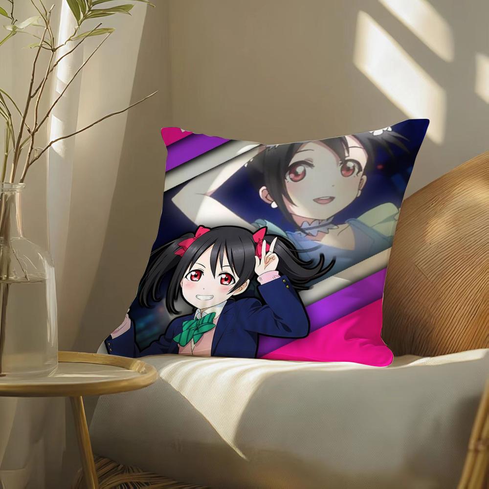 Love Live! School Idol Cushion Cover Soft Short Plush Pillow Cover Smooth Cozy Texture Aesthetic Cushion Case Home Decor