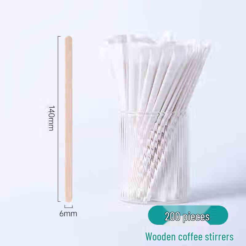 14cm Disposable Wooden Beverage Stirrers