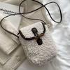 New Women's Plush Lamb Wool Crossbody Bag - Cute, Fashionable, Versatile, and Popular Phone Bag.