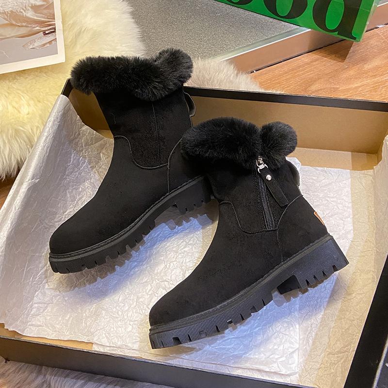 Zimní Nové Plus Sametové Teplé Sněhové Dámské boty Ženské Krátké Holínky Bavlněné Střapce Zip Boty Bavlněné Boty Botas demujer