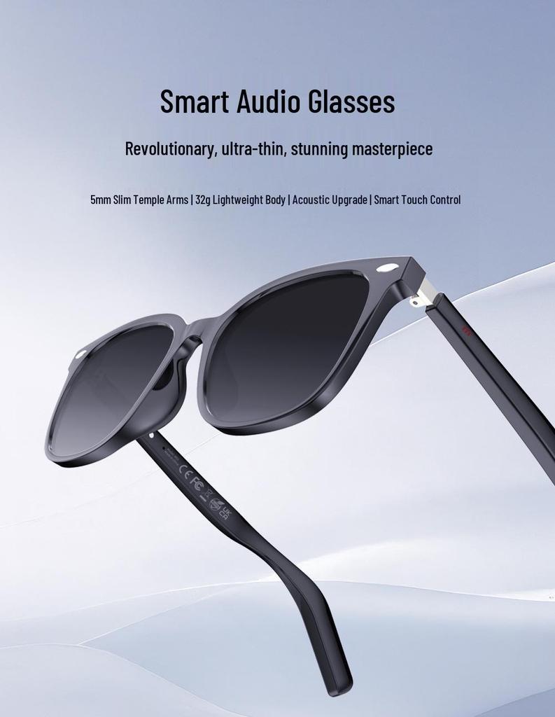 Occhiali Audio Bluetooth Smart M03 Neri: Effettua Chiamate e Ascolta Musica