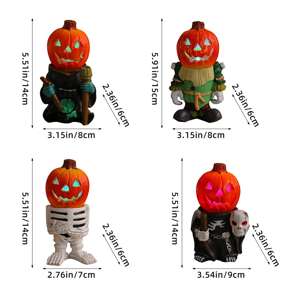 Ornament de cap de dovleac strălucitor, ornament de decor cu LED-uri horror pentru petrecere tematică