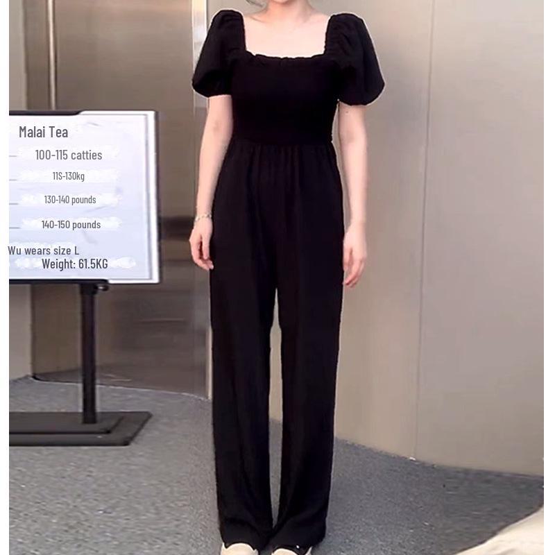 

Женский летний модный комбинезон больших размеров — свободный, прямой крой с драпировкой для грушевидных силуэтов One Size 80-160