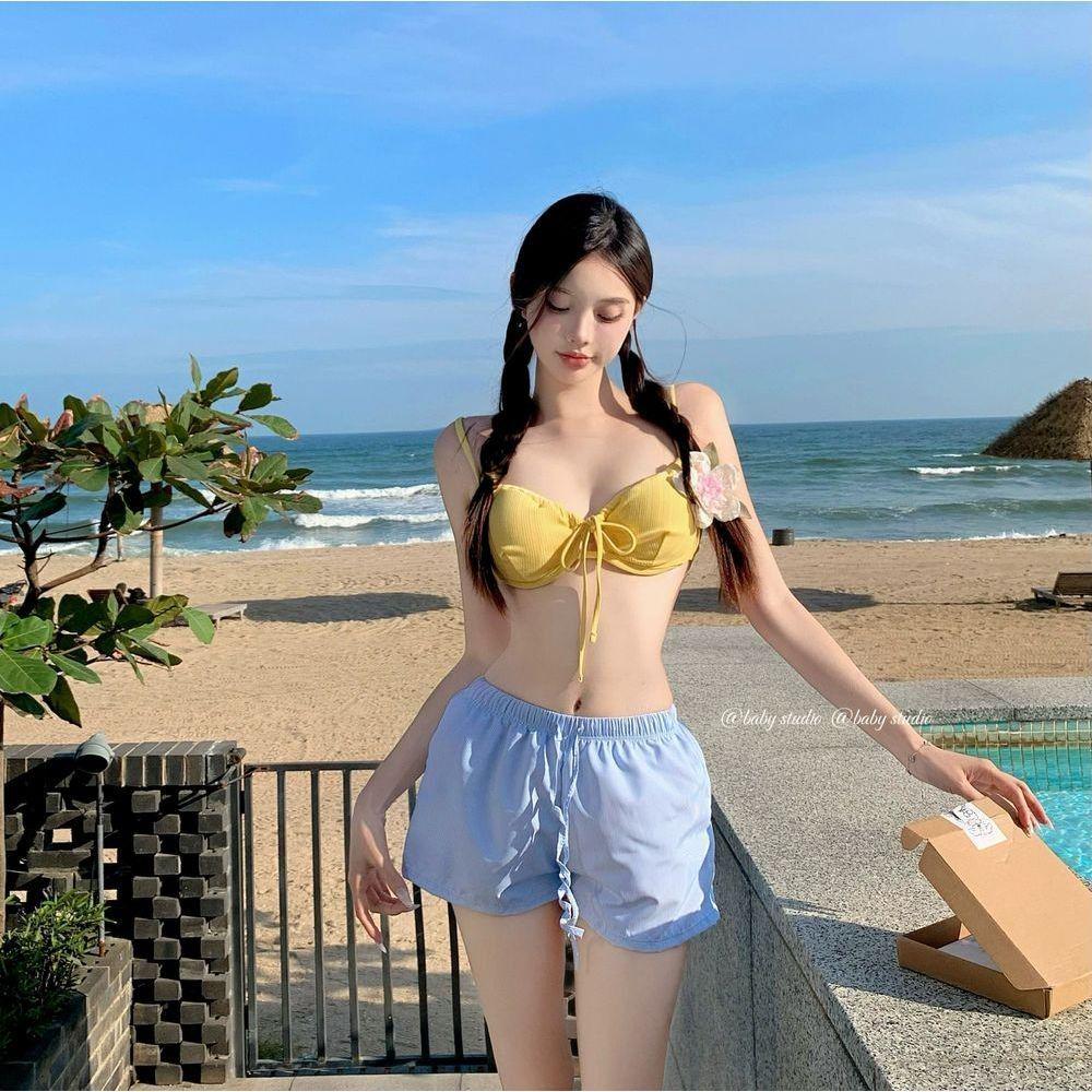 

Thailand Stripe Bikini Set: Sexy Three-Piece Swimwear for Big & Small Busts L