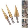 3-12/4-12/4-20mm HSS Titanium Coated Step Drill Bit Drilling Power Tools For Holz Metal High Speed Steel Loch Wood Hole Cutter