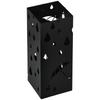 Steel Umbrella Stand, Square Umbrella Holder with 4 Hooks and Removable Drip Tray, Hollowed Umbrella Basket for Hallway, Black