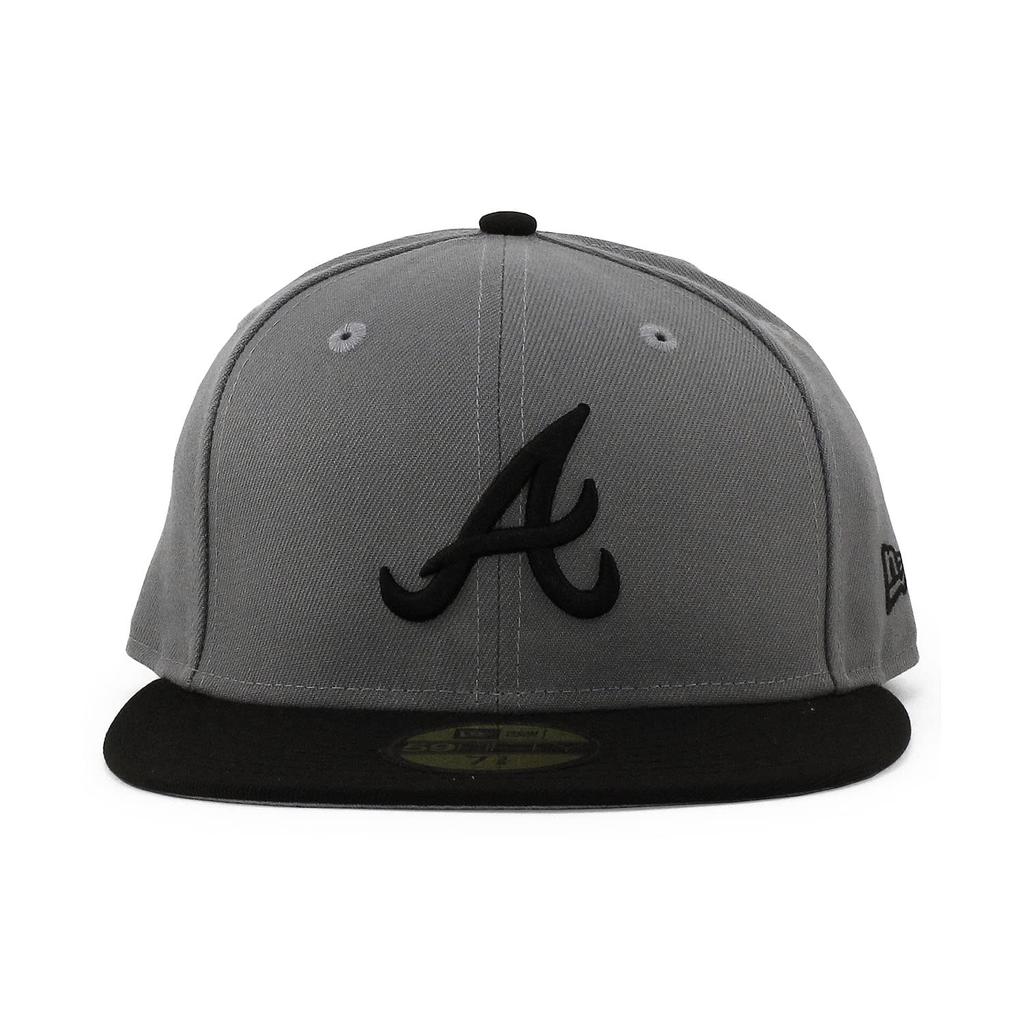 [New Era] 59FIFTY Atlanta Braves [MLB TEAM-BASIC FITTED CAP] ATLANTA BRAVES 5950 Klobouk Šedá Černá (7-12 (Cca. 59,6 cm)) [Použitý]